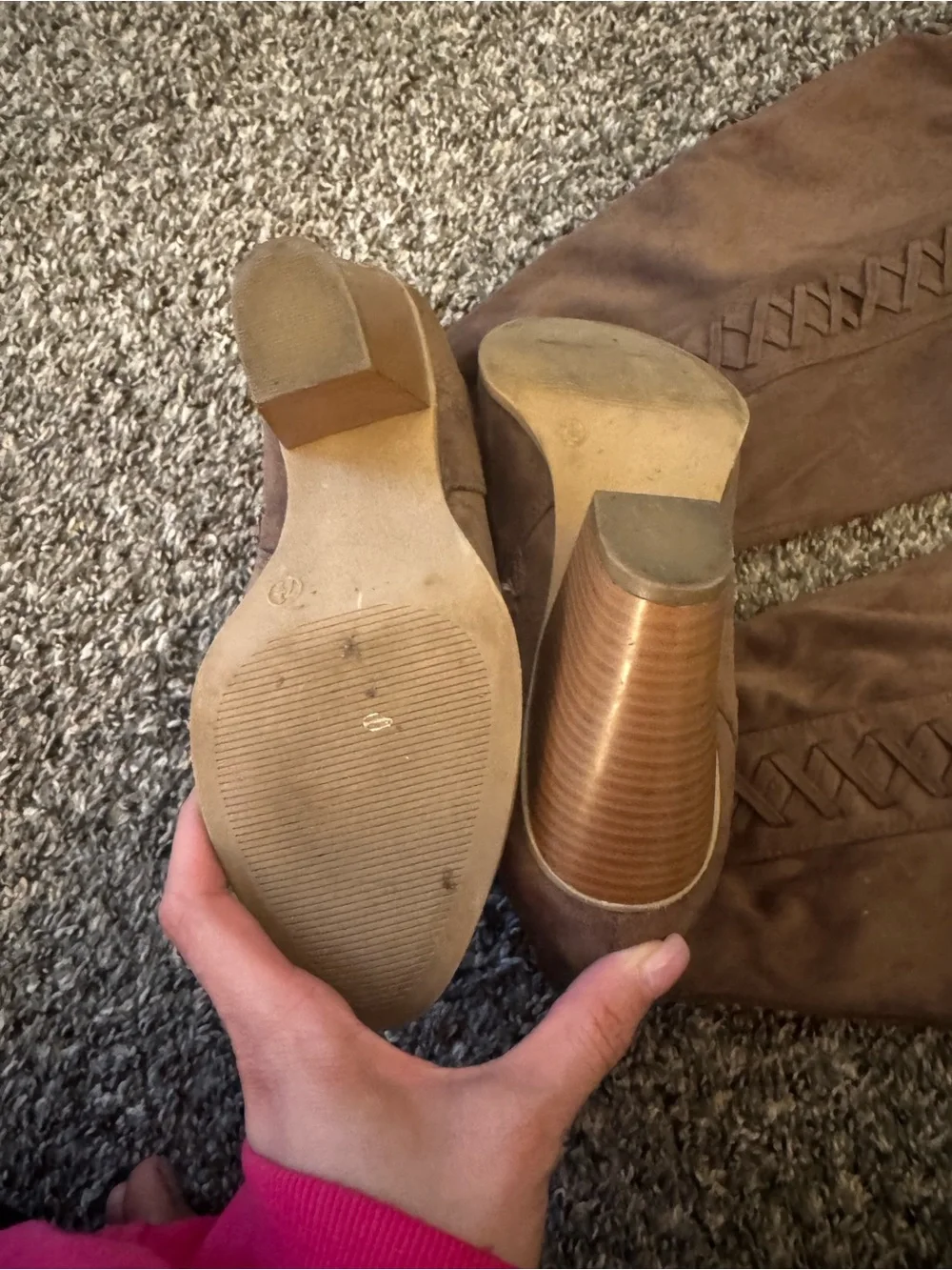 Fashion Nova Brown Over-the-Knee Lace-Up Block Heel Boots
